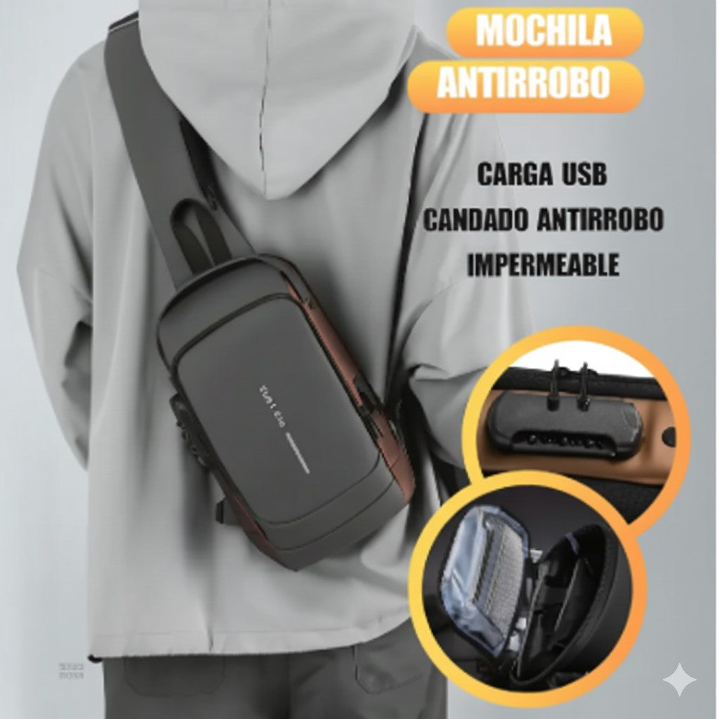 Bolso Mochila Antirrobo con cierre oculto y bloqueo inteligente